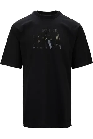 Dsquared2 Tops, Heren, Zwart, L, Katoen, Slip-On T-Shirt Ibra Print