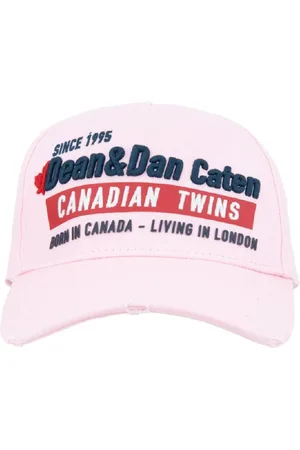 Dsquared2 Accessoires, unisex, Roze, ONE Size, Katoen, Geborduurde Baseball Cap met Gesp