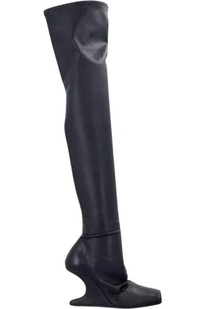 Rick Owens Schoenen, Dames, Zwart, 37 EU, Zwarte Leren Instappers