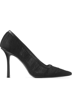Jimmy Choo Schoenen, Dames, Zwart, 41 EU, Zwarte Leren Stiletto Hak Schoenen
