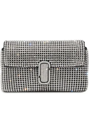 Marc Jacobs Tassen, Dames, Grijs, ONE Size, Rhinestone J Logo Mini Schoudertas