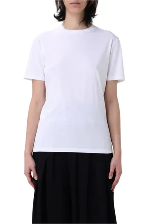 Jil Sander Tops, Dames, Wit, M, Katoen, Witte Crew Neck T-Shirt