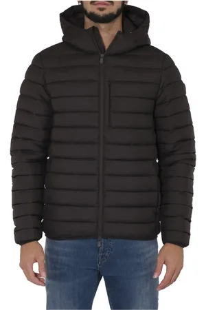 save the duck Jassen, Heren, Bruin, XL, Bruine Gewatteerde Jas met Capuchon oor Heren