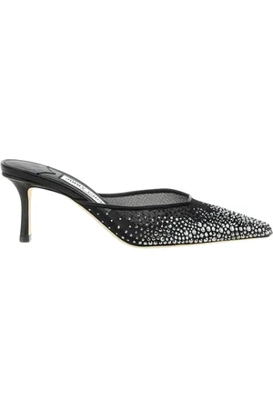 Jimmy Choo Schoenen, Dames, Zwart, 36 1/2 EU, Kristalversierde hakken