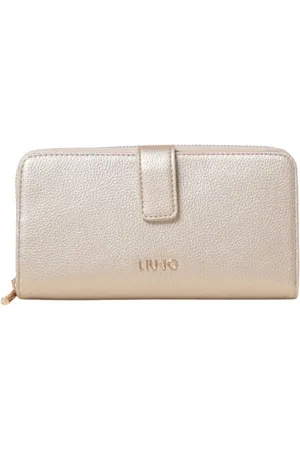 Liu Jo Accessoires, Dames, Geel, ONE Size, Gouden gestructureerde portemonnee met elegant ontwerp