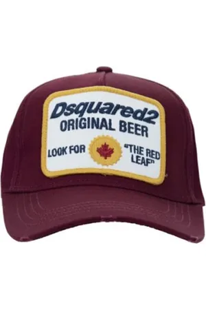 Dsquared2 Accessoires, unisex, Rood, ONE Size, Katoen, Geborduurde baseballpet met gesp