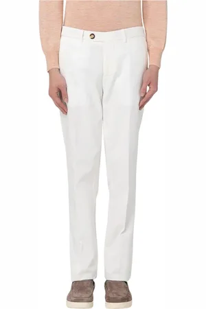 Brunello Cucinelli Broeken, Heren, Wit, L, Moderne Pasvorm Casual Broek