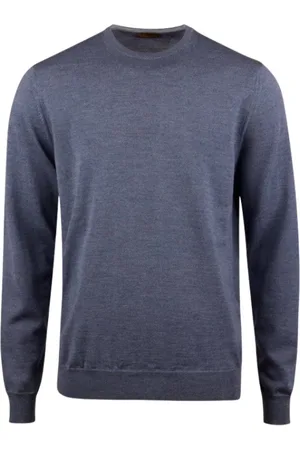 Stenströms Truien, Heren, Blauw, XL, Klassieke Gebreide Pullover Sweater
