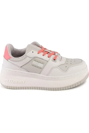Tommy Hilfiger Schoenen, Dames, Wit, 40 EU, Leer, Witte Leren Sneakers