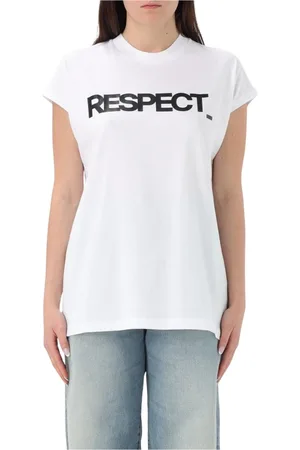 save the duck Tops, Dames, Wit, M, Minimalistisch Grafisch Print T-Shirt