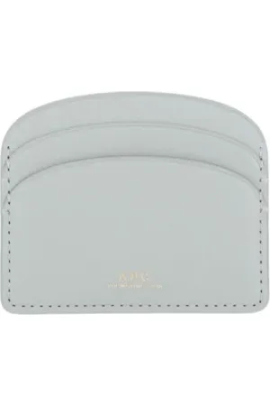 A.P.C. Accessoires, Dames, Grijs, ONE Size, Leer, Grijze Kaarthouder Portemonnee