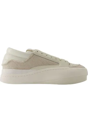 Y-3 Schoenen, Dames, , 38 EU, Leer, Zwarte Leren Lage Sneakers