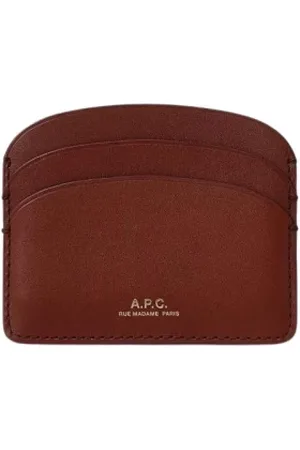 A.P.C. Accessoires, Dames, Bruin, ONE Size, Leer, Elegante Kaarthouder Portemonnee