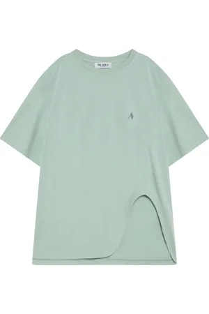 The Attico Tops, Dames, Groen, XS, Katoen, T-shirt met korte mouwen en ronde hals