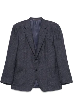 CANALI Jassen, Heren, Blauw, 2Xl, Wol, Marineblauwe Jas met Knopen en Zakken