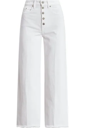 Ralph Lauren Jeans, Dames, Wit, W25, Katoen, Wide Crop Jeans