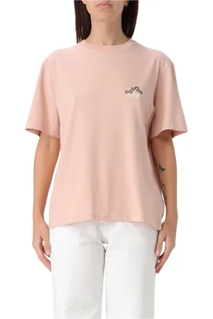 Autry Tops, Dames, Roze, S, Katoen, Geborduurde korte mouw Tee
