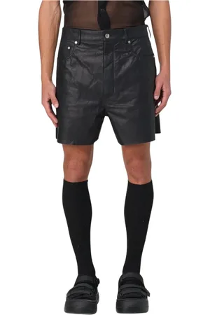 Rick Owens Korte broeken, Heren, Zwart, W34, Moderne Zwarte Designer Shorts
