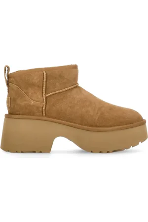 UGG Schoenen, Dames, Bruin, 37 EU, Suède, Bruine Suède Enkellaarzen