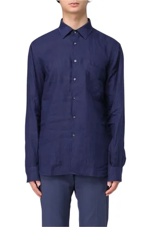 Aspesi Overhemden, Heren, Blauw, 3Xl, Linnen, Klassieke Linnen Overhemd
