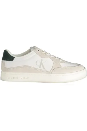 Calvin Klein Schoenen, Heren, Wit, 45 EU, Leer, Witte Leren Heren Sneaker