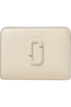 Marc Jacobs Accessoires, Dames, , ONE Size, Wit Leren Compacte Portemonnee