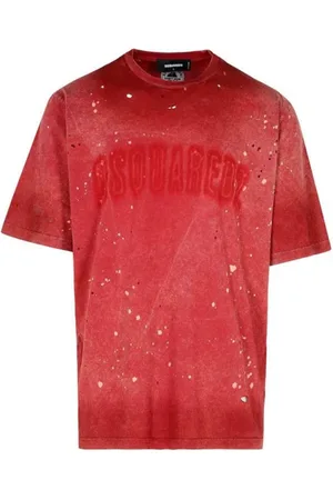Dsquared2 Tops, Heren, Rood, M, Stijlvolle Overhemden voor Mannen