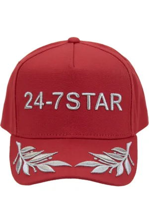 Dsquared2 Accessoires, unisex, Rood, ONE Size, Katoen, Geborduurde baseballpet met gesp