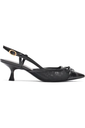 Stuart Weitzman Schoenen, Dames, Zwart, 40 EU, Leer, Kitty Slingback 50