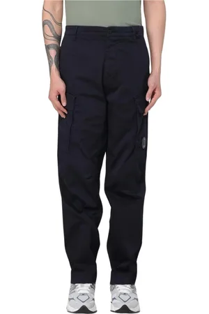 C.P. Company Broeken, Heren, Blauw, L, Multi Pocket Regular Fit Cargo Broek