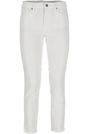 Armani Exchange Jeans, Dames, Wit, W28, Katoen, Witte High Waist Tapered Leg Jeans
