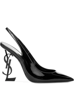 Saint Laurent Schoenen, Dames, Zwart, 36 EU, Leer, Zwarte Slingback Pumps