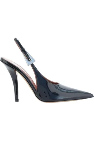 PARIS TEXAS Schoenen, Dames, Zwart, 36 EU, Leer, Zwarte Slingback Stiletto Hakken van Lakleer
