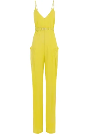 Elisabetta Franchi Jumpsuits & Playsuits, Dames, Geel, M, Jersey Crêpe Jumpsuit