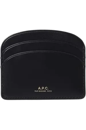 A.P.C. Accessoires, Dames, Zwart, ONE Size, Leer, Zwarte Kaarthouder Portemonnee Stijlvol Praktisch