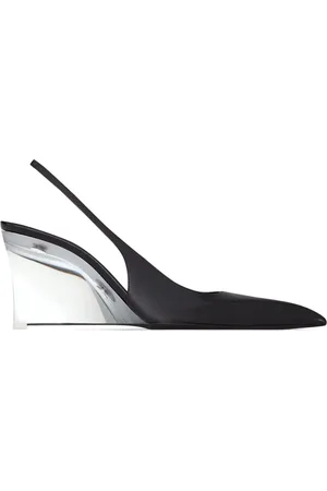 Saint Laurent Schoenen, Dames, Zwart, 38 1/2 EU, Elegante Slingback Pumps