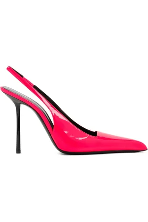 Saint Laurent Schoenen, Dames, Roze, 38 EU, Leer, Roze & Paarse Enkellaarsjes