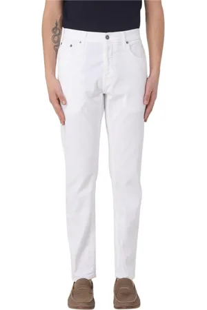 Dondup Jeans, Heren, Wit, W33, Katoen, Witte relaxte fit jeans