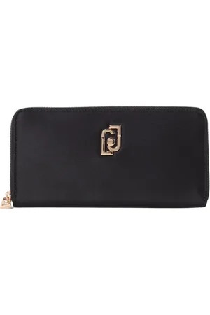 Liu Jo Accessoires, Dames, Zwart, ONE Size, Zwart Logo Detail Zip Around Portemonnee