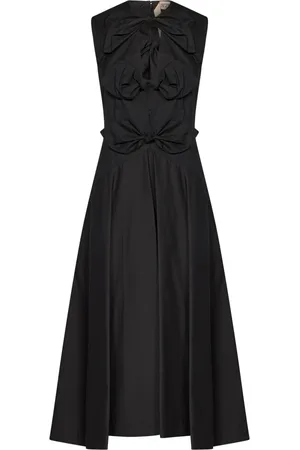 Nº21 Kleedjes, Dames, Zwart, 2Xl, Katoen, Zwarte mouwloze jurk met strikken aan de voorkant