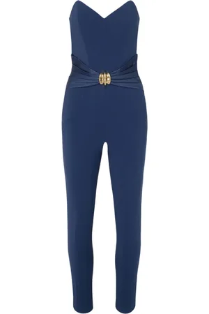 Elisabetta Franchi Jumpsuits & Playsuits, Dames, Blauw, M, Polyester, Stijlvolle Jumpsuit