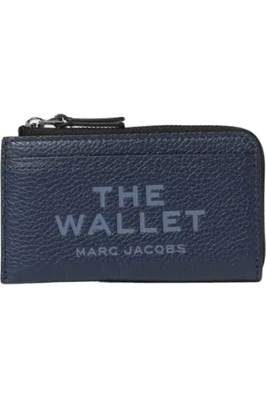 Marc Jacobs Accessoires, Dames, Blauw, ONE Size, Leer, Blauwe Zip Around Portemonnee voor Vrouwen
