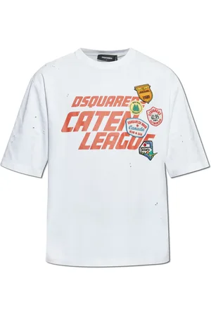 Dsquared2 Tops, Heren, Wit, M, Katoen, Printed T-shirt