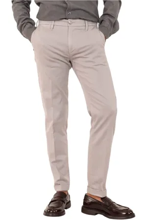 RE-HASH Broeken, Heren, Grijs, W32, Katoen, Slim Fit Grijze Chino