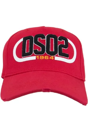 Dsquared2 Accessoires, unisex, Rood, ONE Size, Katoen, Bedrukte Baseball Cap met Gesp