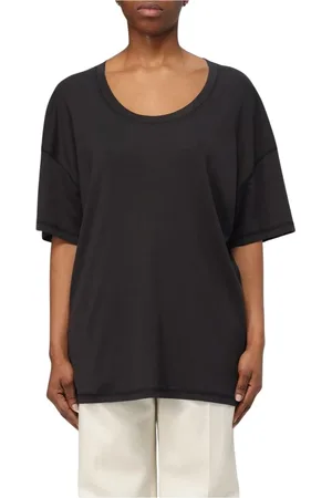 LEMAIRE Tops, Dames, Zwart, XS, Katoen, Casual Korte Mouw Tee Crème
