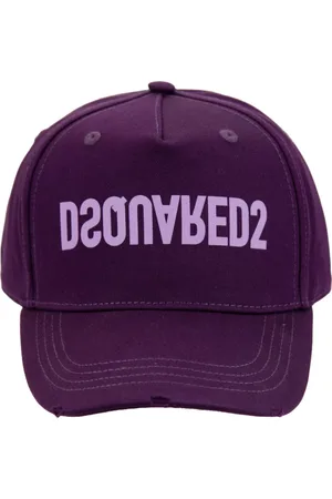 Dsquared2 Accessoires, unisex, Paars, ONE Size, Katoen, Omgekeerd Logo Katoenen Baseballpet