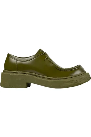 Camper Schoenen, Heren, Groen, 41 EU, Leer, Groene Brogue Platform Schoenen