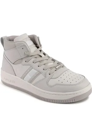 Tommy Hilfiger Schoenen, Dames, Wit, 37 EU, Leer, Witte Leren Sneakers Stijlvol Model