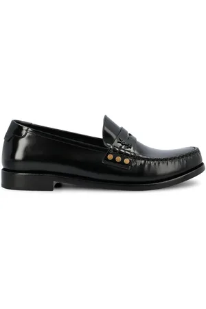 Saint Laurent Schoenen, Heren, Zwart, 44 EU, Leer, Zwarte Leren Loafers